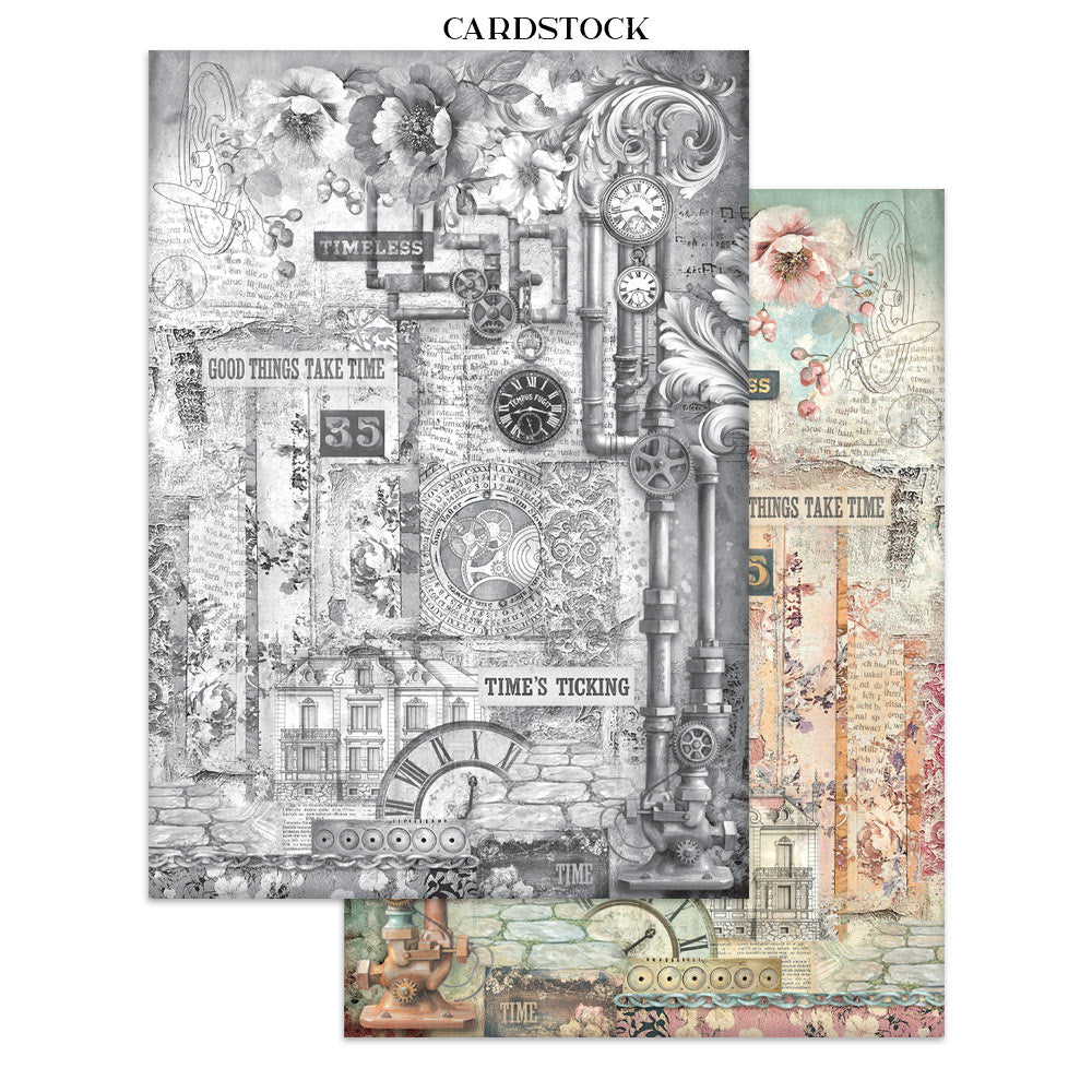 Stamperia Junk Journal - Gardens of Time - 21x29,7cm - Backgrounds - Sticker - Cut Outs