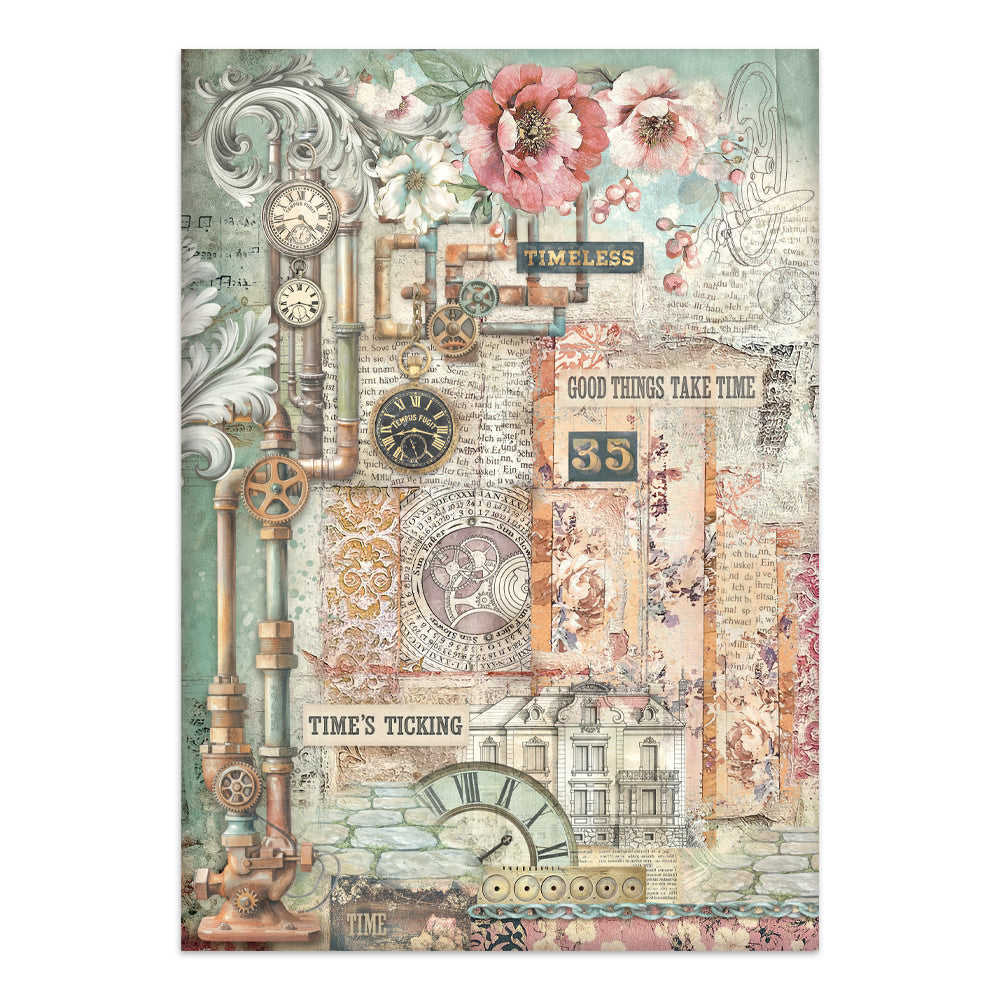 Stamperia Junk Journal - Gardens of Time - 21x29,7cm - Backgrounds - Sticker - Cut Outs