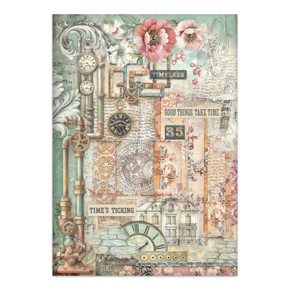 Stamperia Junk Journal - Gardens of Time - 21x29,7cm - Backgrounds - Sticker - Cut Outs