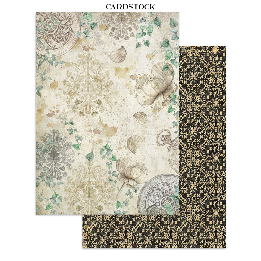Stamperia Junk Journal - Gardens of Time - 21x29,7cm - Backgrounds - Sticker - Cut Outs