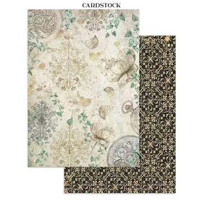 Stamperia Junk Journal - Gardens of Time - 21x29,7cm - Backgrounds - Sticker - Cut Outs