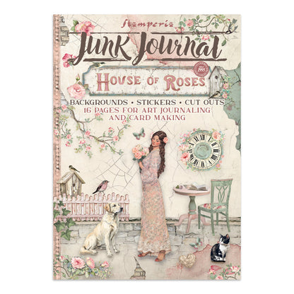 Stamperia Junk Journal - House of Roses - 21x29,7cm - Backgrounds - Sticker - Cut Outs