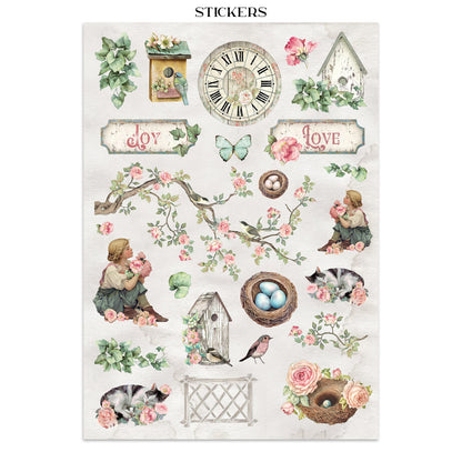 Stamperia Junk Journal - House of Roses - 21x29,7cm - Backgrounds - Sticker - Cut Outs