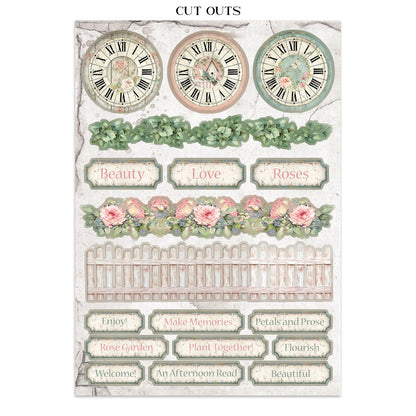 Stamperia Junk Journal - House of Roses - 21x29,7cm - Backgrounds - Sticker - Cut Outs