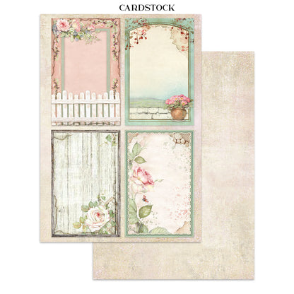Stamperia Junk Journal - House of Roses - 21x29,7cm - Backgrounds - Sticker - Cut Outs