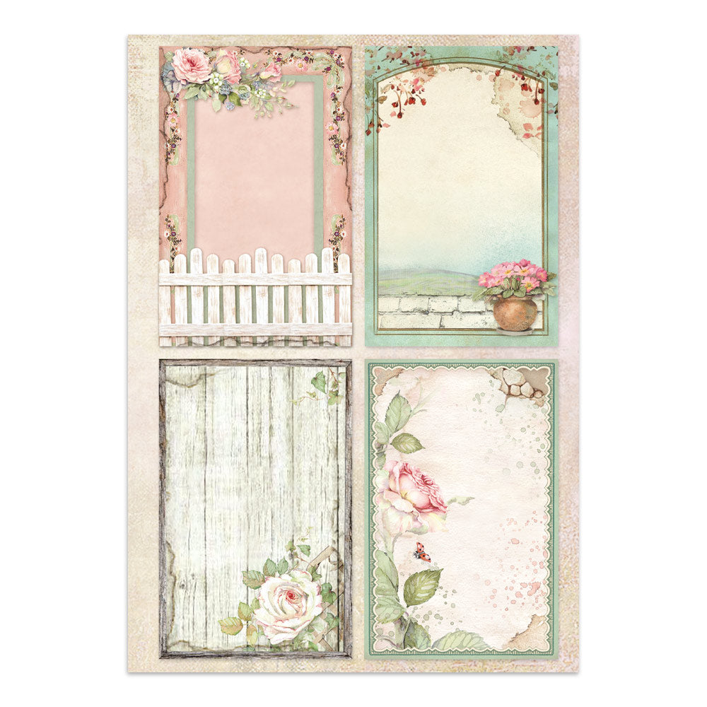 Stamperia Junk Journal - House of Roses - 21x29,7cm - Backgrounds - Sticker - Cut Outs