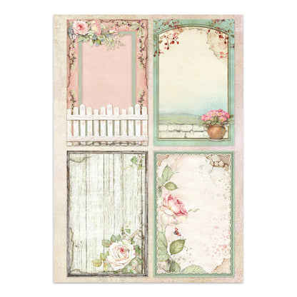 Stamperia Junk Journal - House of Roses - 21x29,7cm - Backgrounds - Sticker - Cut Outs