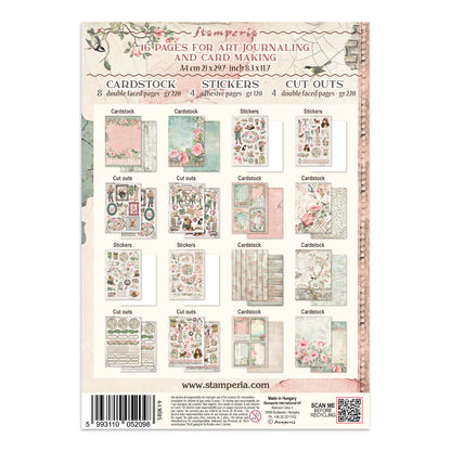 Stamperia Junk Journal - House of Roses - 21x29,7cm - Backgrounds - Sticker - Cut Outs