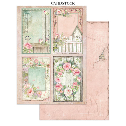 Stamperia Junk Journal - House of Roses - 21x29,7cm - Backgrounds - Sticker - Cut Outs