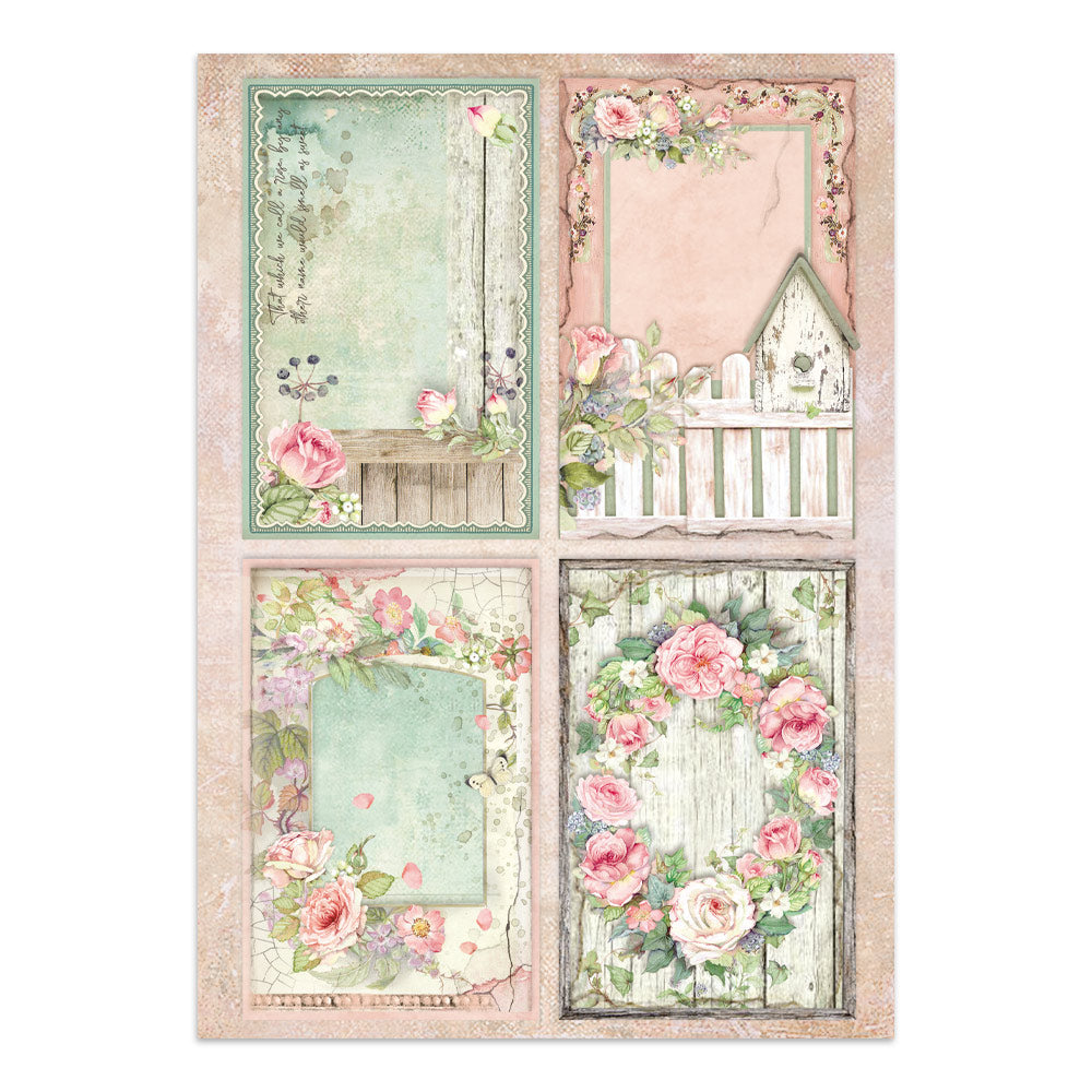 Stamperia Junk Journal - House of Roses - 21x29,7cm - Backgrounds - Sticker - Cut Outs