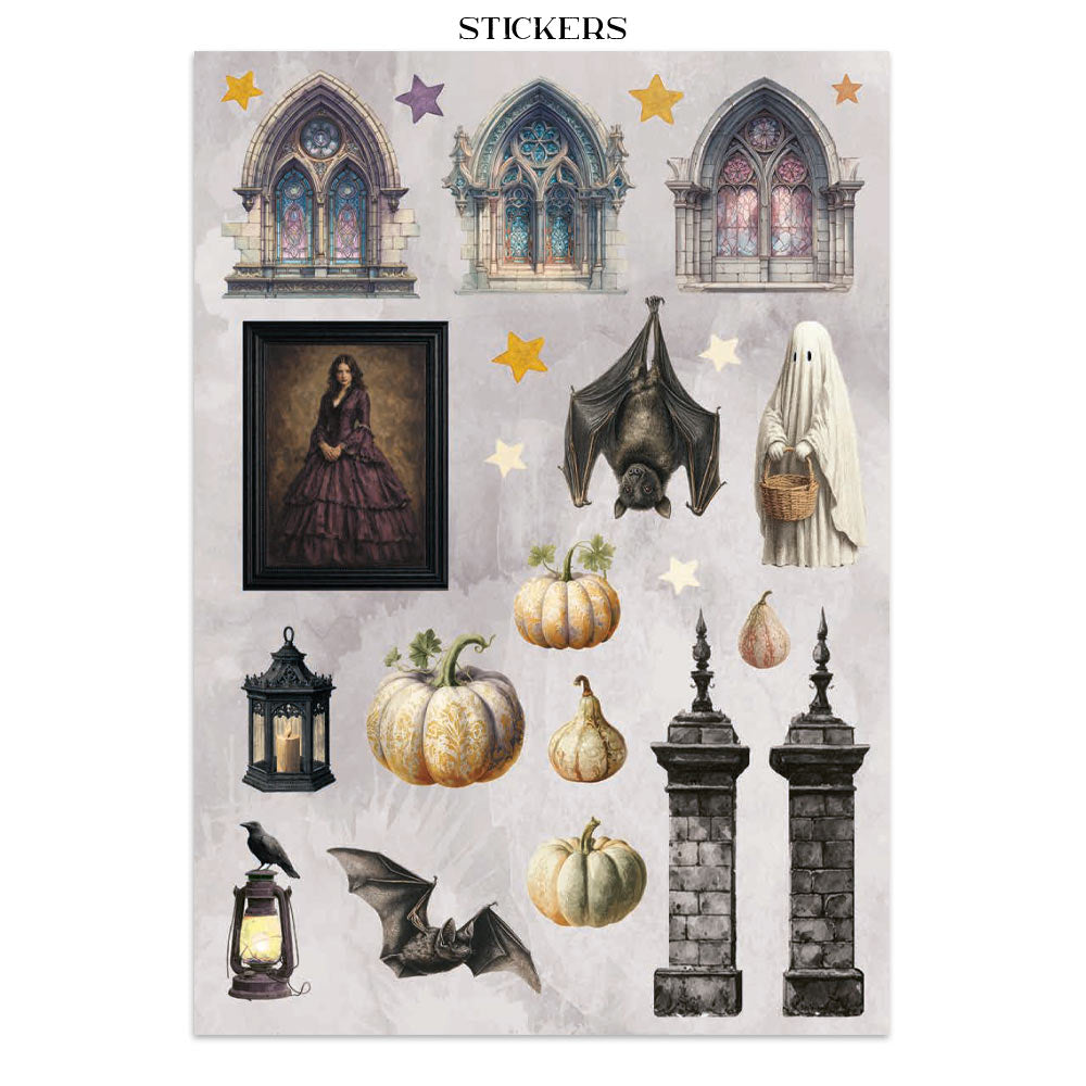 Stamperia Junk Journal - Halloween - 21x29,7cm - Backgrounds - Sticker - Cut Outs
