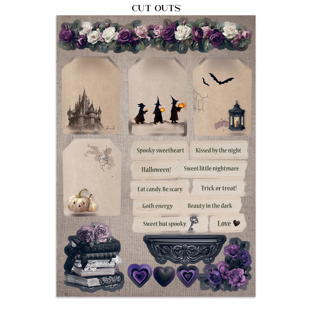 Stamperia Junk Journal - Halloween - 21x29,7cm - Backgrounds - Sticker - Cut Outs