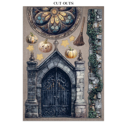 Stamperia Junk Journal - Halloween - 21x29,7cm - Backgrounds - Sticker - Cut Outs
