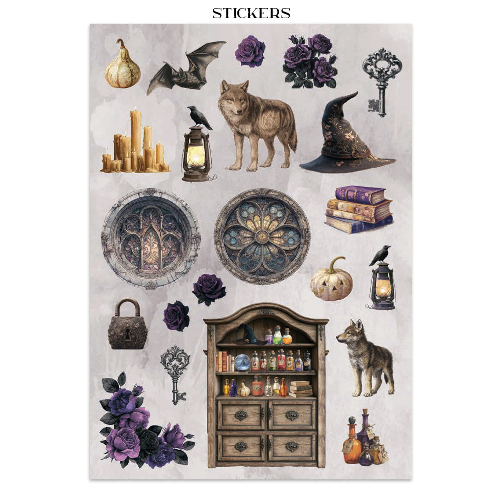 Stamperia Junk Journal - Halloween - 21x29,7cm - Backgrounds - Sticker - Cut Outs