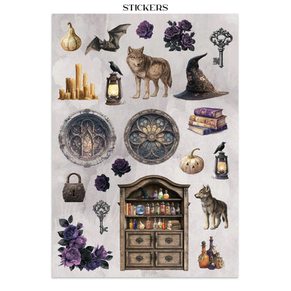 Stamperia Junk Journal - Halloween - 21x29,7cm - Backgrounds - Sticker - Cut Outs