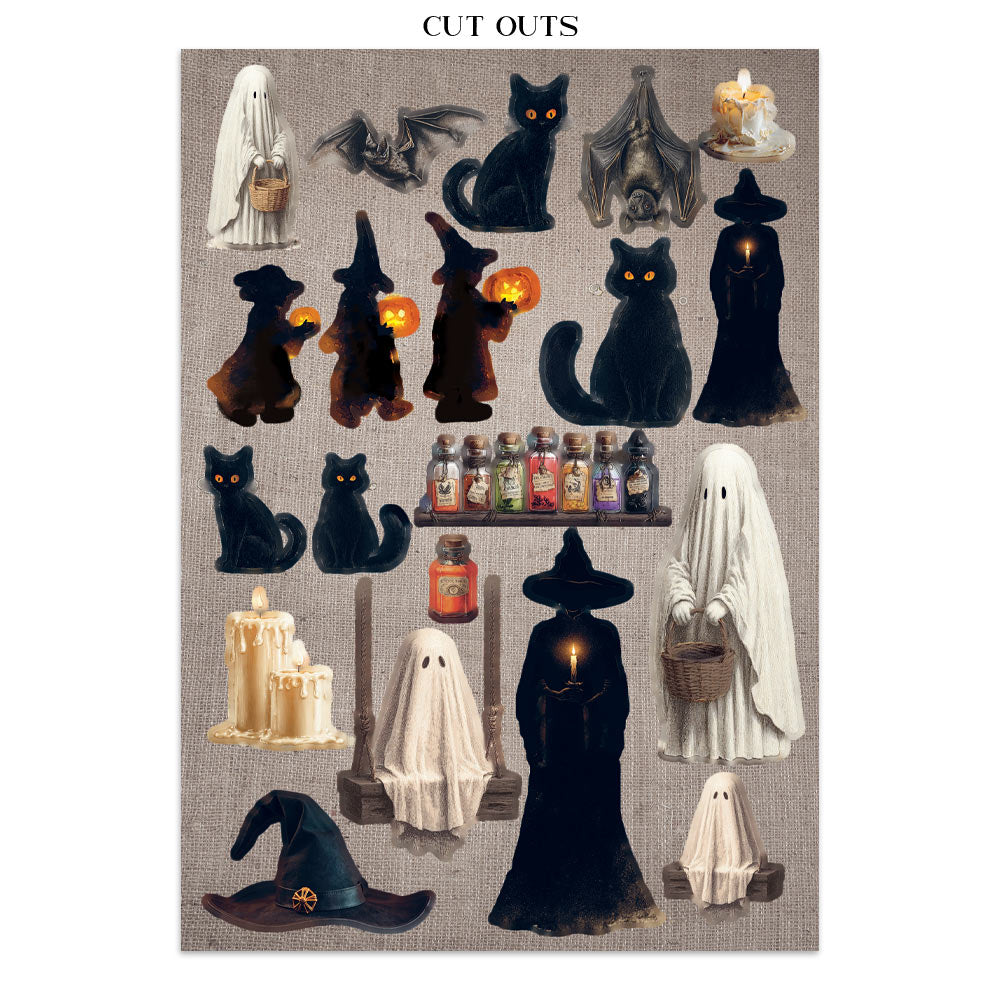 Stamperia Junk Journal - Halloween - 21x29,7cm - Backgrounds - Sticker - Cut Outs