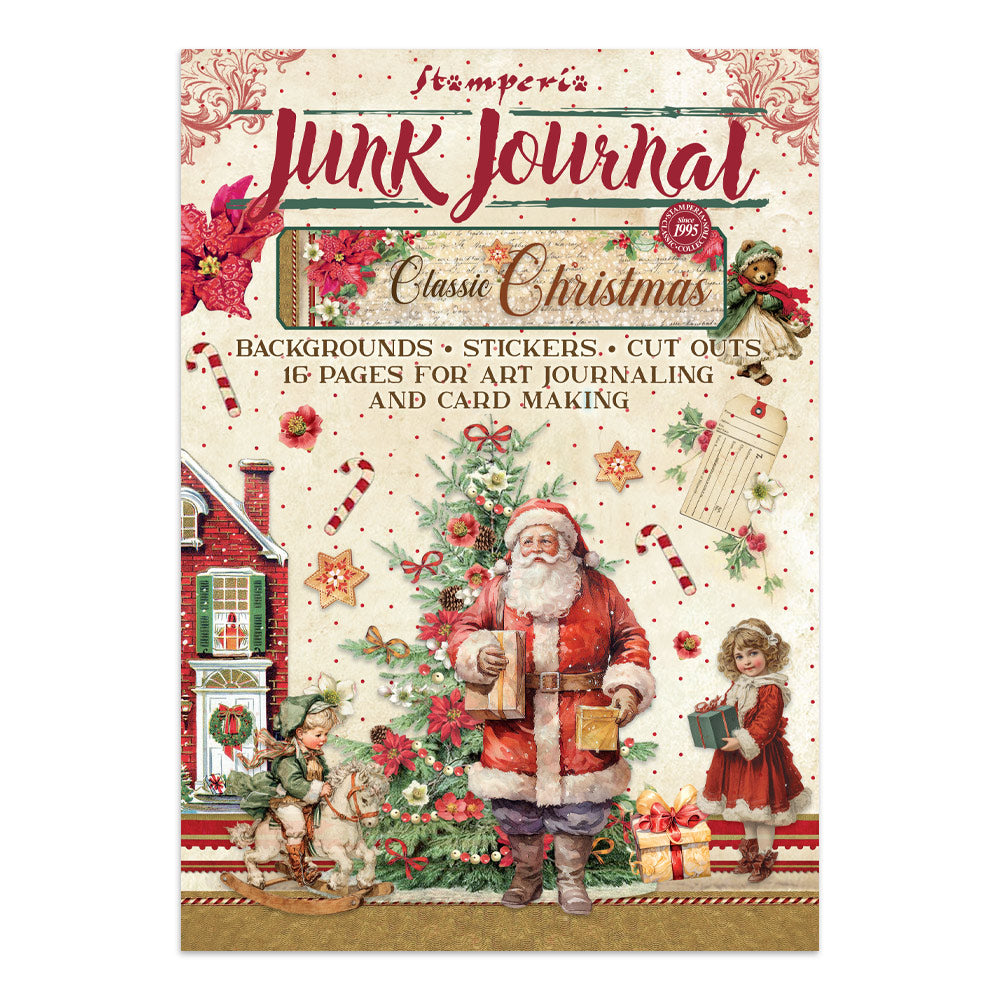 Stamperia Junk Journal - Classic Christmas - 21x29,7cm - Backgrounds - Sticker - Cut Outs