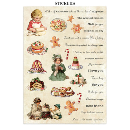 Stamperia Junk Journal - Classic Christmas - 21x29,7cm - Backgrounds - Sticker - Cut Outs