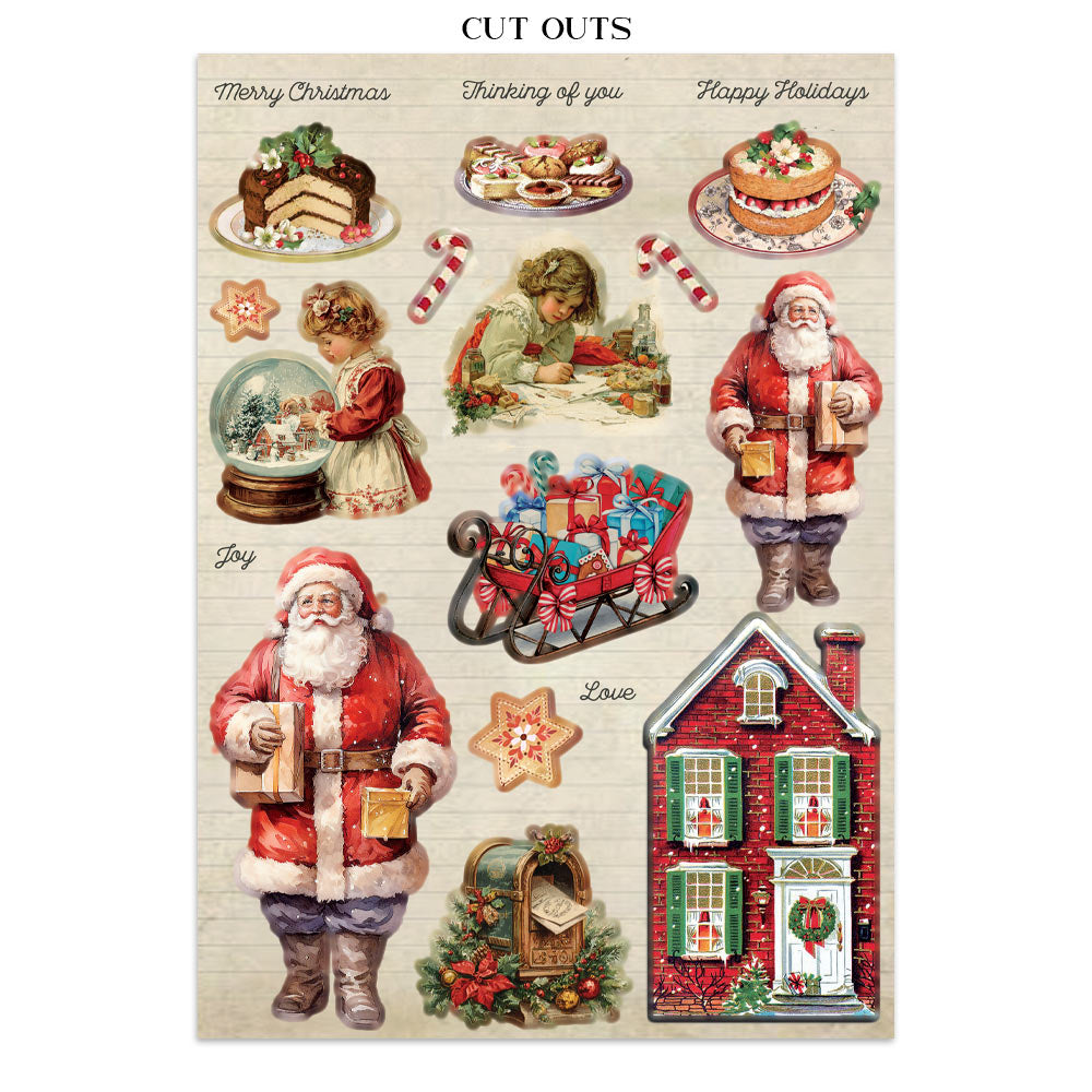 Stamperia Junk Journal - Classic Christmas - 21x29,7cm - Backgrounds - Sticker - Cut Outs