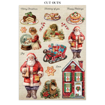 Stamperia Junk Journal - Classic Christmas - 21x29,7cm - Backgrounds - Sticker - Cut Outs