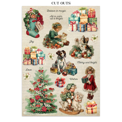 Stamperia Junk Journal - Classic Christmas - 21x29,7cm - Backgrounds - Sticker - Cut Outs