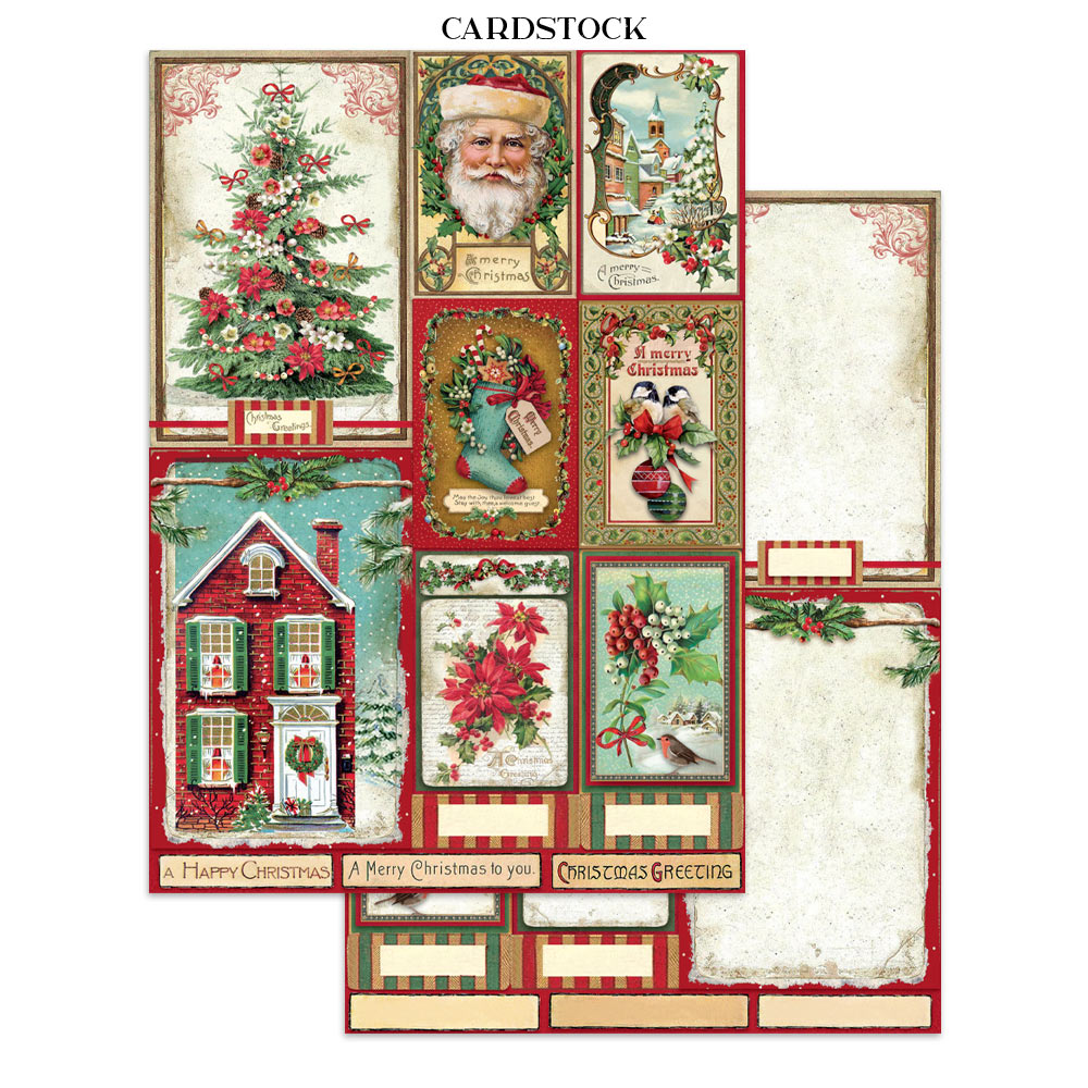 Stamperia Junk Journal - Classic Christmas - 21x29,7cm - Backgrounds - Sticker - Cut Outs