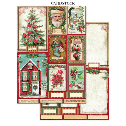 Stamperia Junk Journal - Classic Christmas - 21x29,7cm - Backgrounds - Sticker - Cut Outs