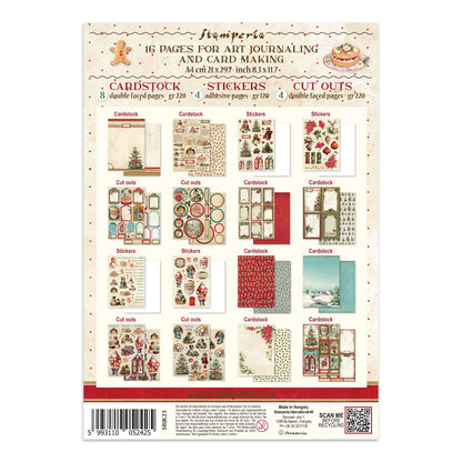 Stamperia Junk Journal - Classic Christmas - 21x29,7cm - Backgrounds - Sticker - Cut Outs