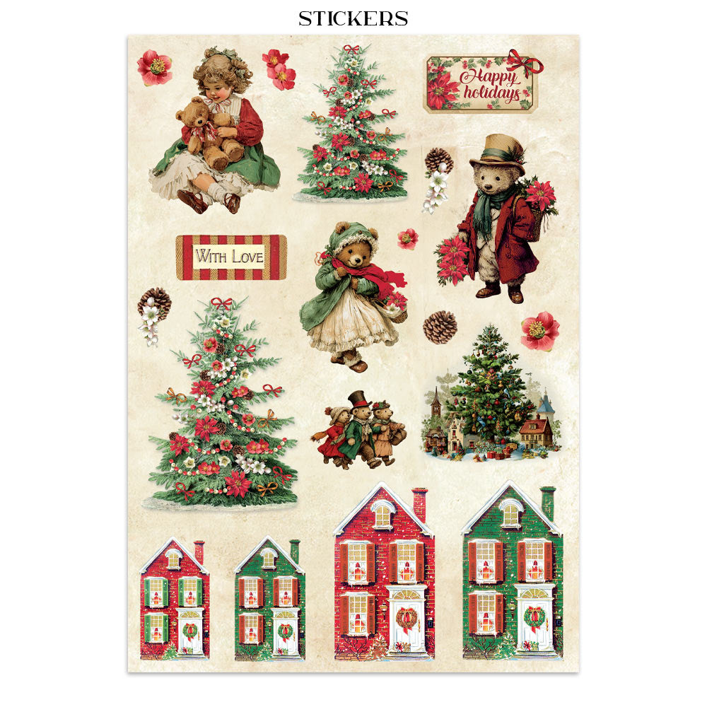 Stamperia Junk Journal - Classic Christmas - 21x29,7cm - Backgrounds - Sticker - Cut Outs