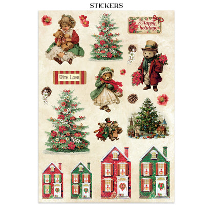 Stamperia Junk Journal - Classic Christmas - 21x29,7cm - Backgrounds - Sticker - Cut Outs