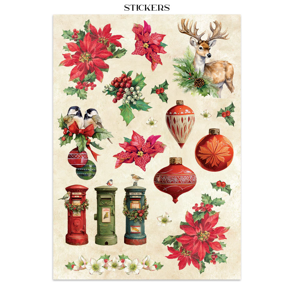 Stamperia Junk Journal - Classic Christmas - 21x29,7cm - Backgrounds - Sticker - Cut Outs