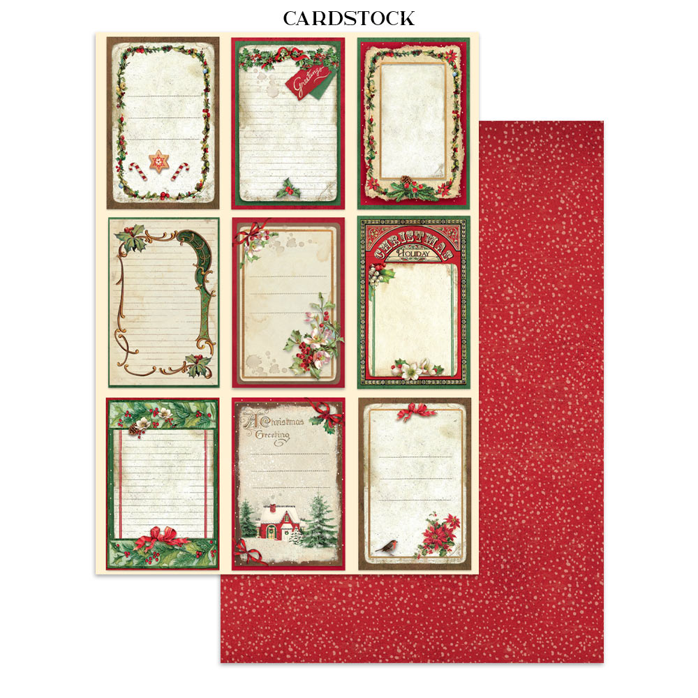 Stamperia Junk Journal - Classic Christmas - 21x29,7cm - Backgrounds - Sticker - Cut Outs