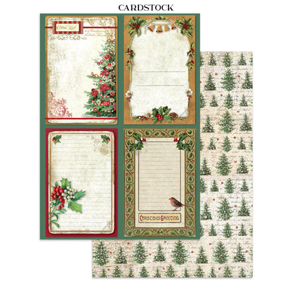 Stamperia Junk Journal - Classic Christmas - 21x29,7cm - Backgrounds - Sticker - Cut Outs