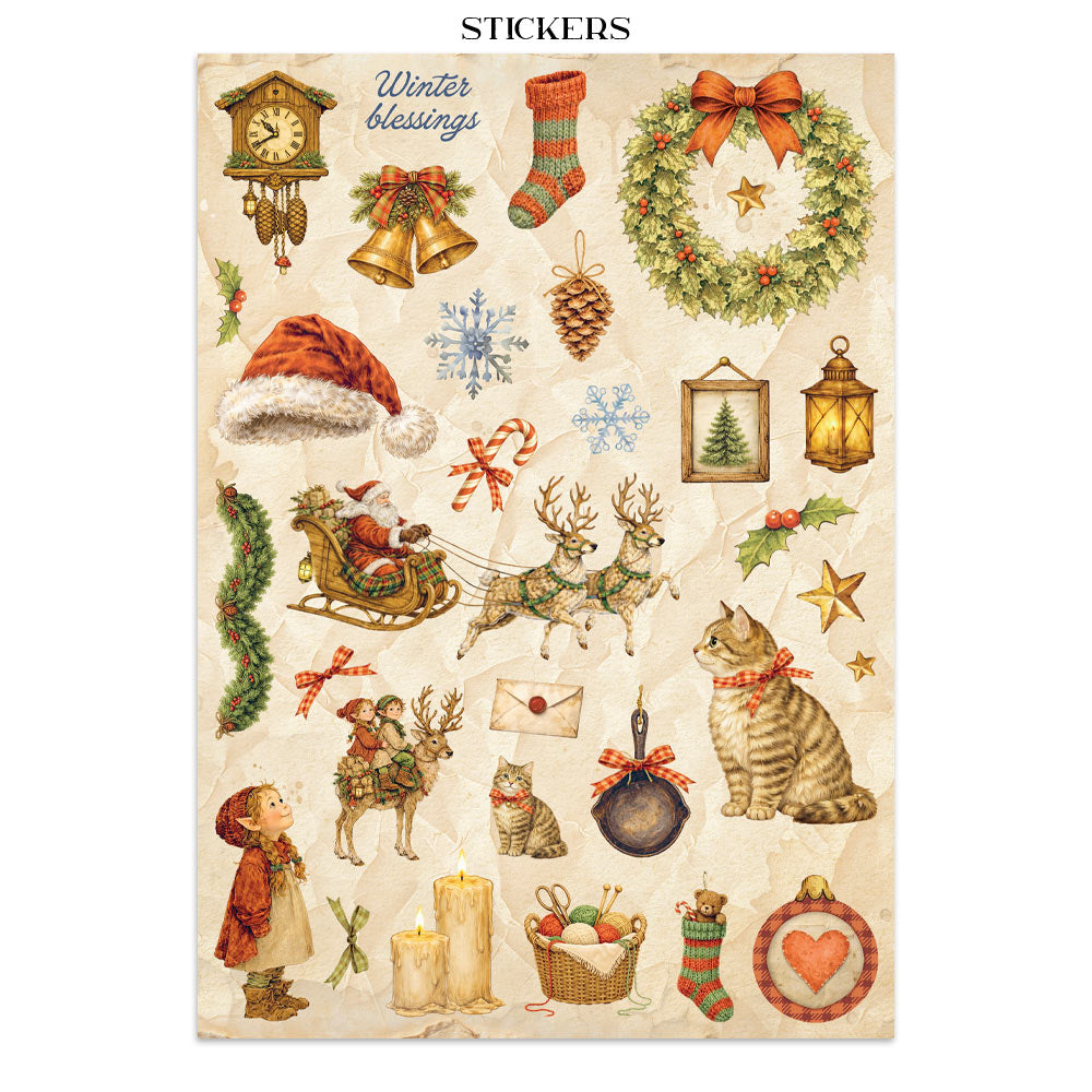Stamperia Junk Journal - Silent Night - 21x29,7cm - Backgrounds - Sticker - Cut Outs