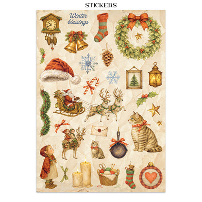 Stamperia Junk Journal - Silent Night - 21x29,7cm - Backgrounds - Sticker - Cut Outs