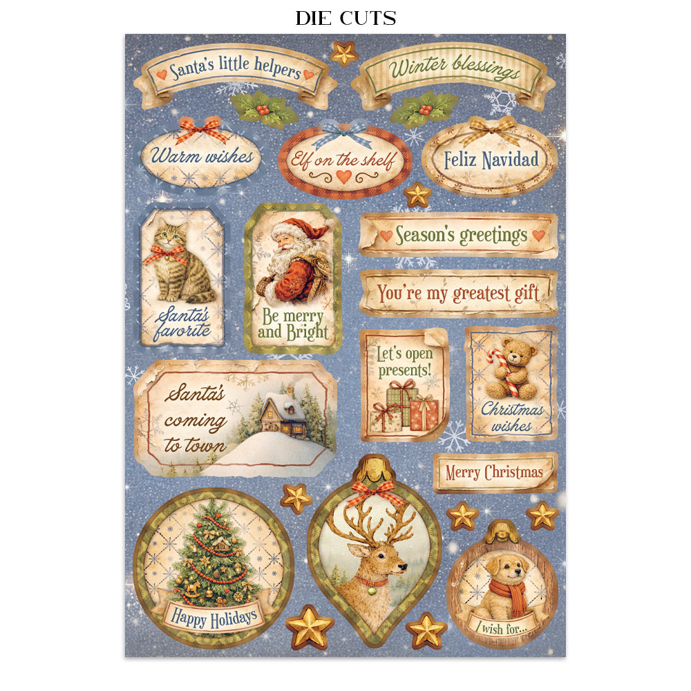 Stamperia Junk Journal - Silent Night - 21x29,7cm - Backgrounds - Sticker - Cut Outs