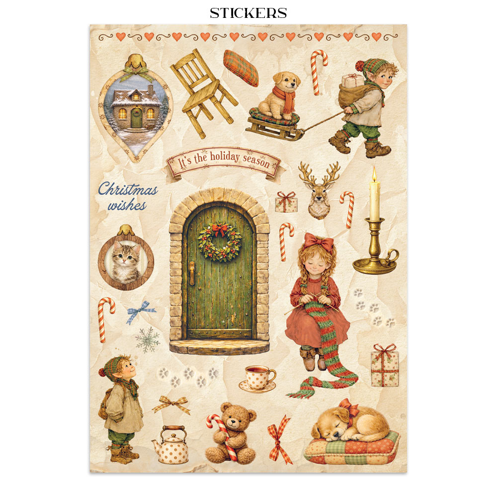 Stamperia Junk Journal - Silent Night - 21x29,7cm - Backgrounds - Sticker - Cut Outs