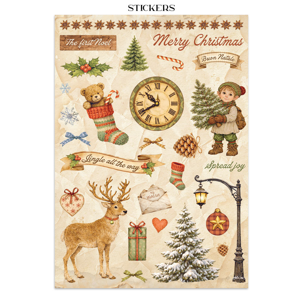 Stamperia Junk Journal - Silent Night - 21x29,7cm - Backgrounds - Sticker - Cut Outs