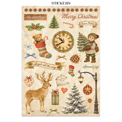Stamperia Junk Journal - Silent Night - 21x29,7cm - Backgrounds - Sticker - Cut Outs