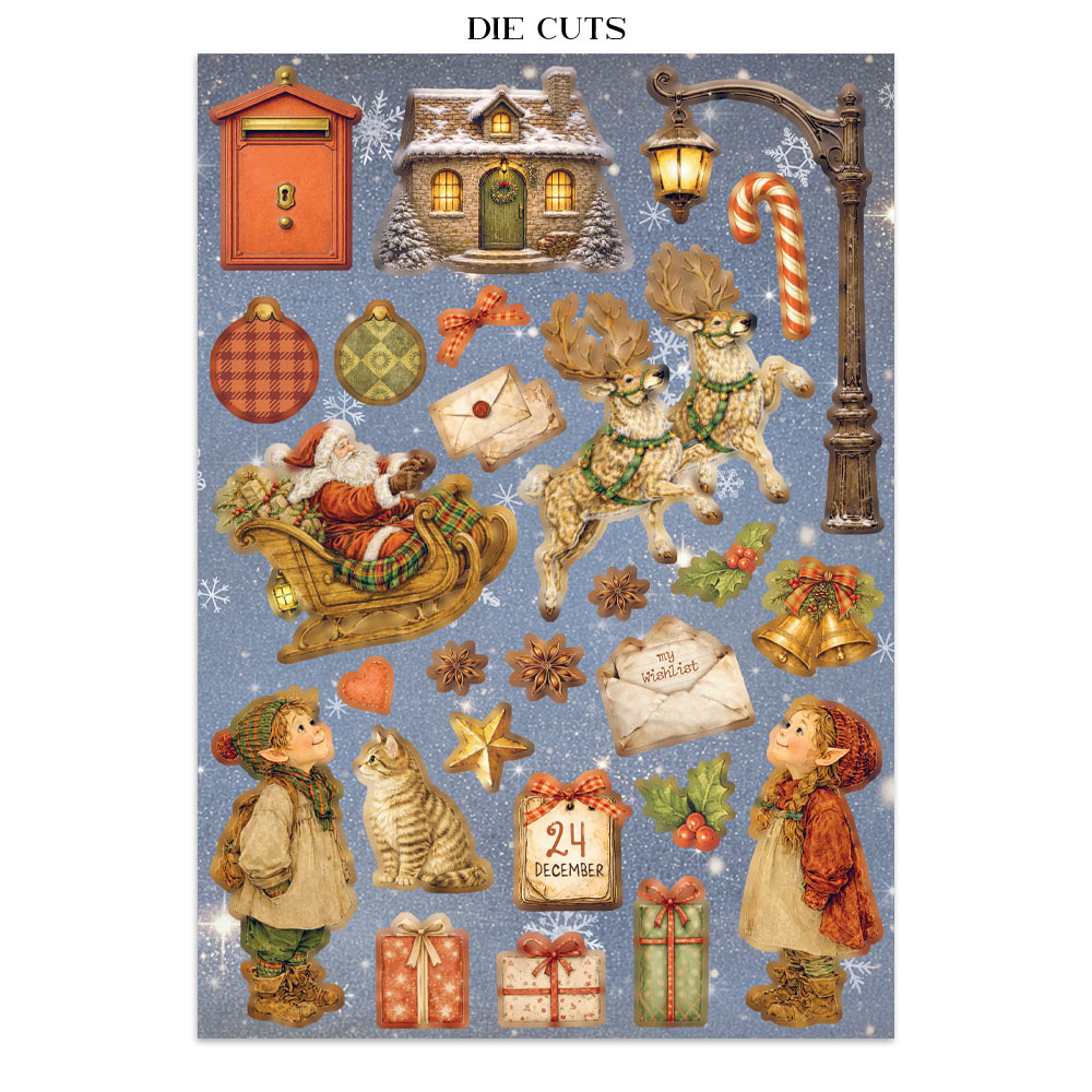 Stamperia Junk Journal - Silent Night - 21x29,7cm - Backgrounds - Sticker - Cut Outs