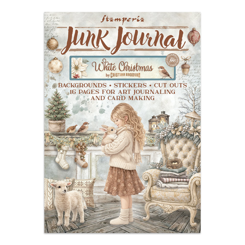 Stamperia Junk Journal - White Christmas - 21x29,7cm - Backgrounds - Sticker - Cut Outs