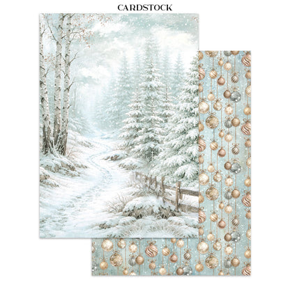Stamperia Junk Journal - White Christmas - 21x29,7cm - Backgrounds - Sticker - Cut Outs