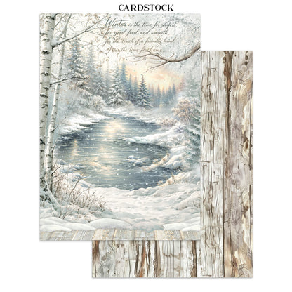 Stamperia Junk Journal - White Christmas - 21x29,7cm - Backgrounds - Sticker - Cut Outs