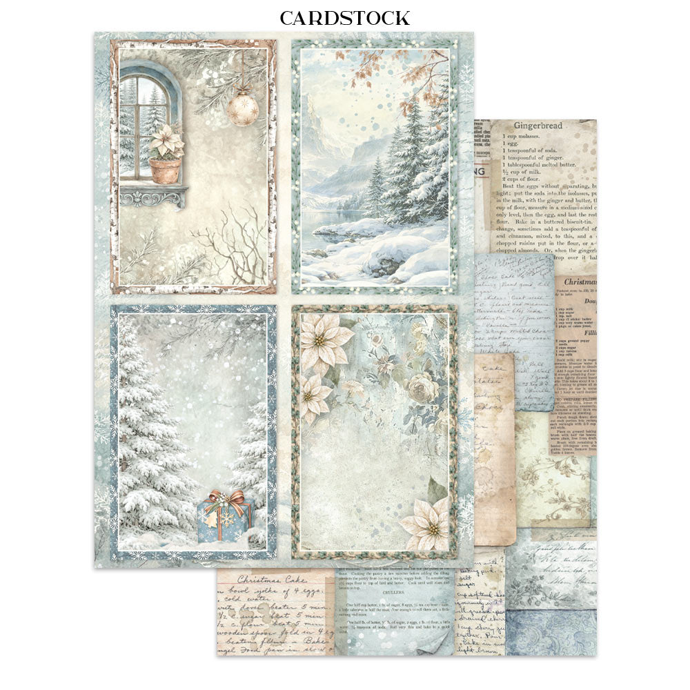 Stamperia Junk Journal - White Christmas - 21x29,7cm - Backgrounds - Sticker - Cut Outs