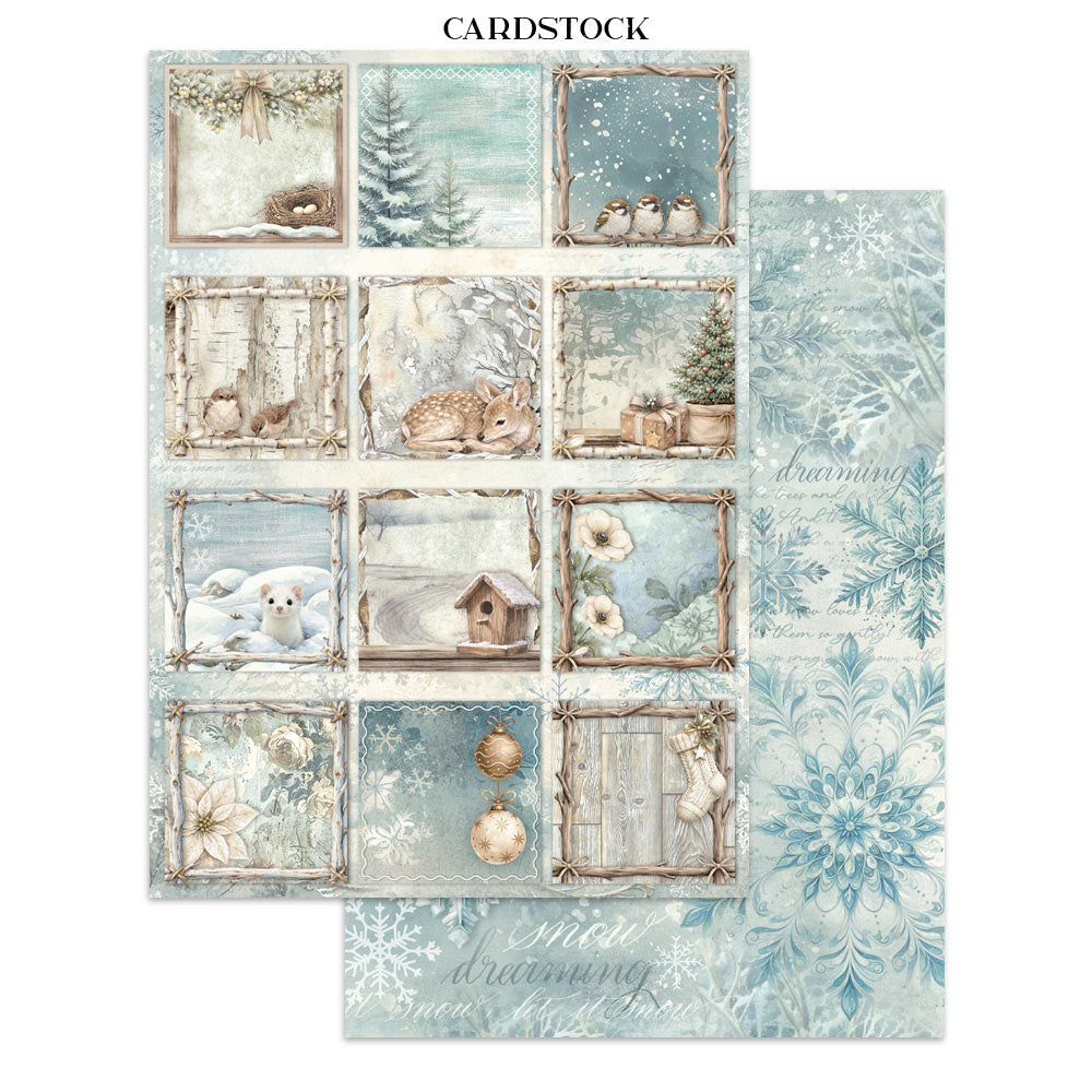 Stamperia Junk Journal - White Christmas - 21x29,7cm - Backgrounds - Sticker - Cut Outs