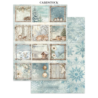 Stamperia Junk Journal - White Christmas - 21x29,7cm - Backgrounds - Sticker - Cut Outs
