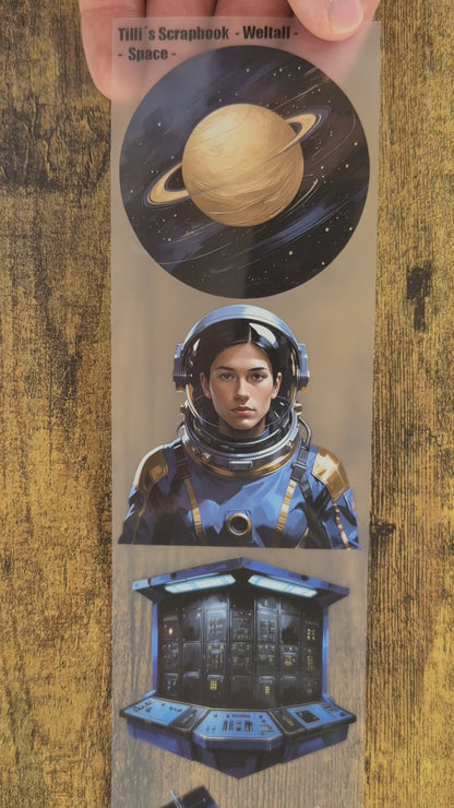 PET Tape Stickerband Weltall / Space 7cm x 1,50m