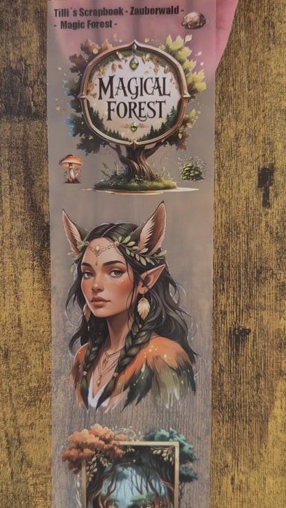PET Tape Stickerband Zauberwald / Magical Forest 7cm x 1,50m
