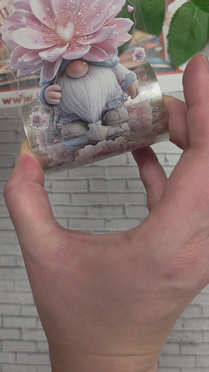 PET Tape 3D PRE-Cut Stickerband Floral Heart Gnomes 7cm x 1,50m